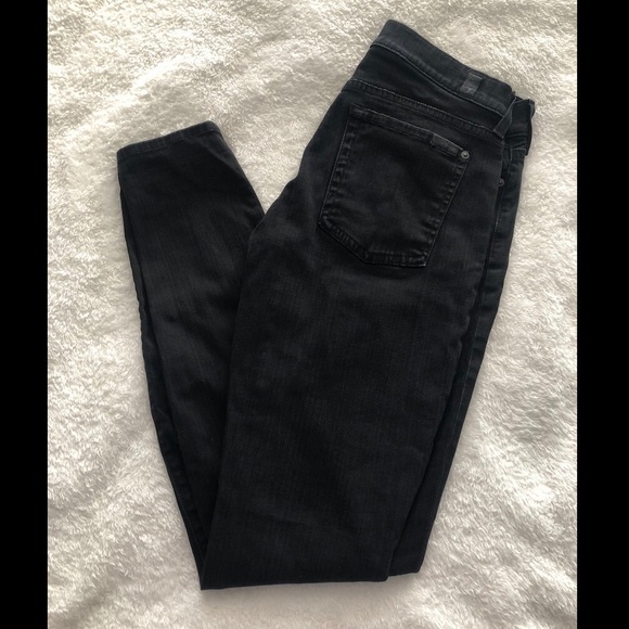 7 For All Mankind Black The Skinny Jeans size 27 - Picture 2 of 8